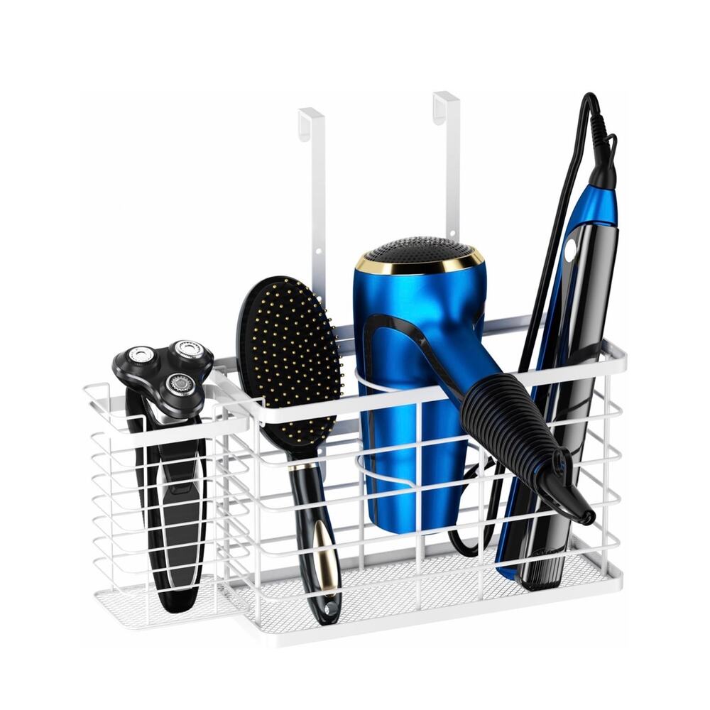 Hair Tool Organizer Wall Mount Dryer Holder Cabinet Door 3 in 1 No Drill